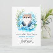 可愛いオーター魅惑お洒落男の子のシャワー 招待状 (スタンド正面)
