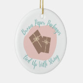 可愛いオーナメントBrown紙パッケージ セラミックオーナメント (右)