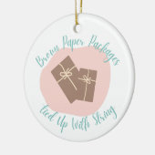 可愛いオーナメントBrown紙パッケージ セラミックオーナメント (左)