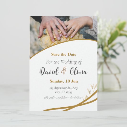 可愛いオーバーレイ結婚写真 招待状 (スタンド正面)