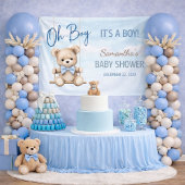 可愛いオーボーイ男の子ベビーシャワー背景 横断幕