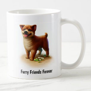可愛いオ絵を描ーストラリア牛のデジタル犬 コーヒーマグカップ