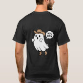 可愛いカウボーイの幽霊の駄洒落 "ブー・ホー" Tシャツ (裏面)