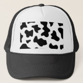 可愛いカウボーイの黒と白の農用牛プリント キャップ (正面)