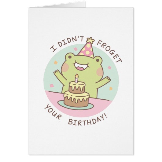 可愛いカエルがあなたの誕生日パンを泡立てなかっおもしろいた (正面)