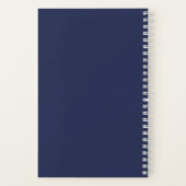 可愛いカエルとドードルハートパターンネイビーブルーピンク ノートブック (裏面)