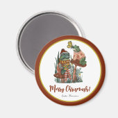 可愛いカエルとヒキガエルメリーのクリスマスマグネ マグネット (正面/裏面)