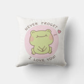 可愛いカエルのプリン私はあなたを愛して決してフログレット クッション (裏面)