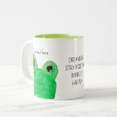 可愛いカエルの夢パーソナライズされた大 ツートーンマグカップ (正面左)