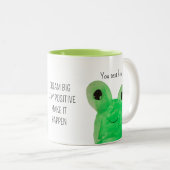 可愛いカエルの夢パーソナライズされた大 ツートーンマグカップ (正面右)