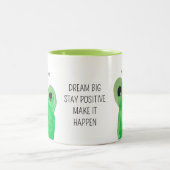 可愛いカエルの夢パーソナライズされた大 ツートーンマグカップ (中央)