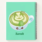 可愛いカエルの熱い抹茶ラテ ノートブック (裏面)