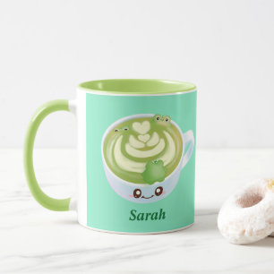 可愛いカエルの熱い抹茶ラテ マグカップ