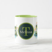 可愛いカエルの追加モノグラム マグカップ (中央)