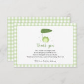 可愛いカエルテーマ赤ちゃんシャワー小 サンキューカード (正面/裏面)