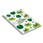 可愛いカエルパーソナライズされたと子どもの名前のハチ ノートブック (右側)