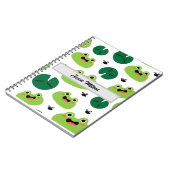 可愛いカエルパーソナライズされたと子どもの名前のハチ ノートブック (左側)