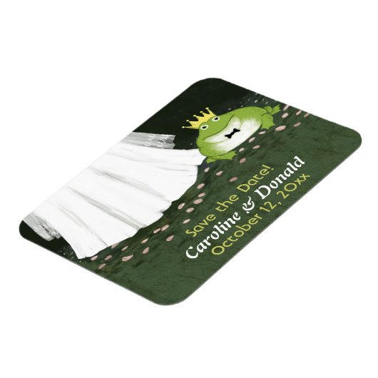 可愛いカエルユーモアのある王子の結婚式 マグネット (左側)