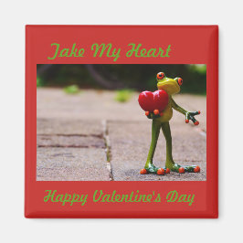 可愛いカエル保持ハート マグネット