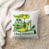 可愛いカエル好きな人がメッセージの飾り枕を追加 クッション (ブランケット)
