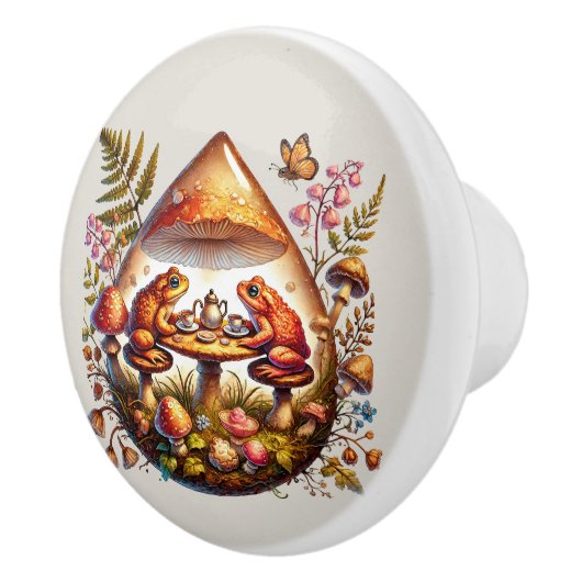 可愛いカエル好きのパーティー セラミックノブ (右)