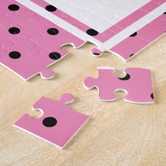 可愛いカエル水玉模様パーソナライズされた達 ジグソーパズル (側面)