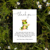 可愛いカエル王子赤ちゃんシャワーありがとう サンキューカード