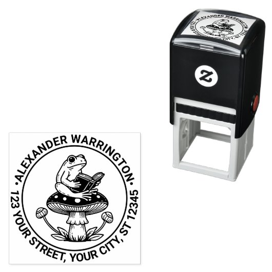 可愛いカエル読の名前差出人住所 セルフインキングスタンプ (インサイチュ)