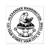 可愛いカエル読の名前差出人住所 セルフインキングスタンプ (デザイン)