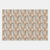 可愛いカキ貝マーメイドヘッド真珠タイル ラッピングペーパーシート (正面)