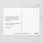 可愛いカジュアル写真の結婚式デートを保存 ポストカード (裏面)