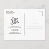 可愛いカジュアル写真結婚式のデートを保存 案内ポストカード (裏面)