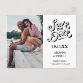 可愛いカジュアル写真結婚式のデートを保存 案内ポストカード (正面)