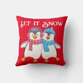可愛いカスタマイズクリスマスツインペンギン クッション (裏面)