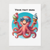 可愛いカスタマイズ可能なタコアイスクリーム ポストカード (正面)
