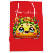 可愛いカスタマイズ可能なタコパーティー ミディアムペーパーバッグ (正面)