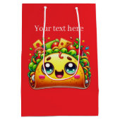 可愛いカスタマイズ可能なタコパーティー ミディアムペーパーバッグ (裏面)