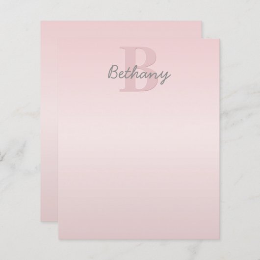 可愛いカスタマイズ可能なピンクのモノグラム&あなたの名前スクリプト (正面/裏面)