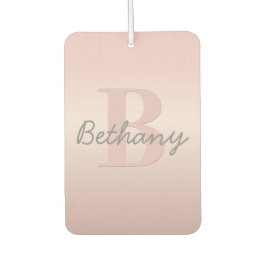 可愛いカスタマイズ可能なピンクのモノグラム&あなたの名前スクリプト カーエアーフレッシュナー