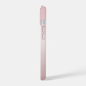 可愛いカスタマイズ可能なピンクのモノグラム&あなたの名前スクリプト iPhone 15ケース (左側面)