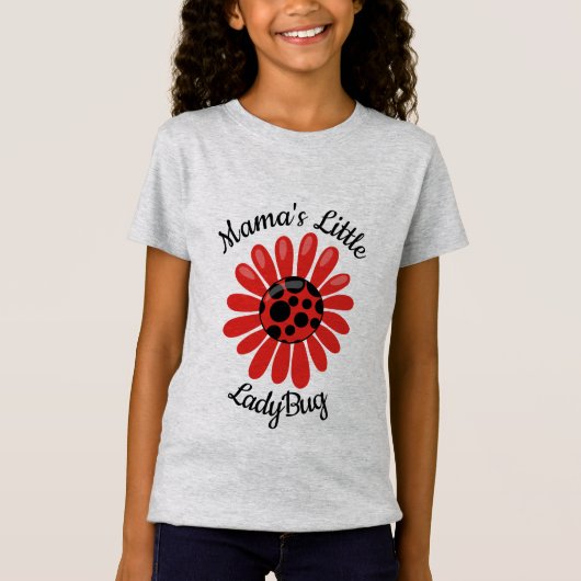 可愛いカスタマイズ可能なママのladybug子供tシャツデザイン tシャツ (正面)