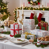 可愛いカスタマイズ可能なメリークリスマスラッピング紙 ラッピングペーパー