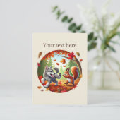 可愛いカスタマイズ可能な動物愛好家秋 ポストカード (スタンド正面)