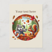 可愛いカスタマイズ可能な動物愛好家秋 ポストカード (正面)