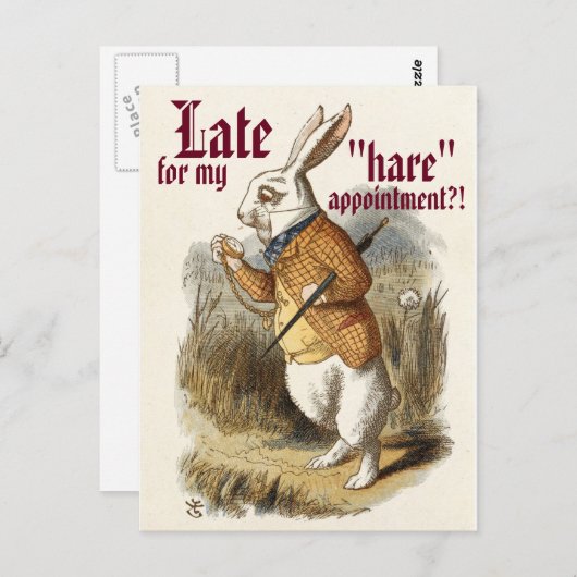 可愛いカスタマイズ可能な白うさぎ「ヘア」ヘアサロン ポストカード (正面/裏面)