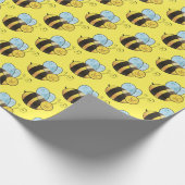 可愛いカスタマイズ可能な（昆虫）マルハナバチ ラッピングペーパー (角)