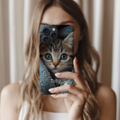 可愛いカスタムの子猫の写真と名前とハートポー Case-Mate iPhoneケース