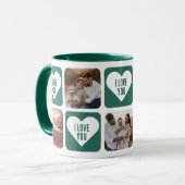 可愛いカスタムグリーン写真大好きマグカップ マグカップ (正面左)