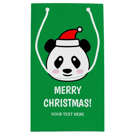 可愛いカスタムサンタパンダベアデザイン付き抱き枕 スモールペーパーバッグ (裏面)