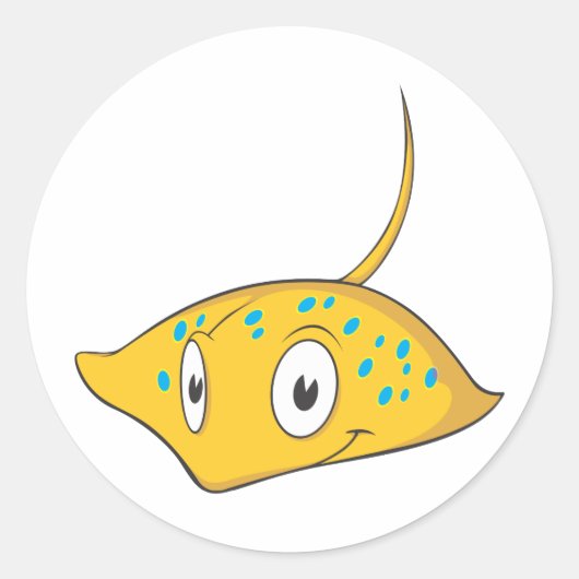 可愛いカスタムスティングレイ漫画シャツ ラウンドシール (正面)